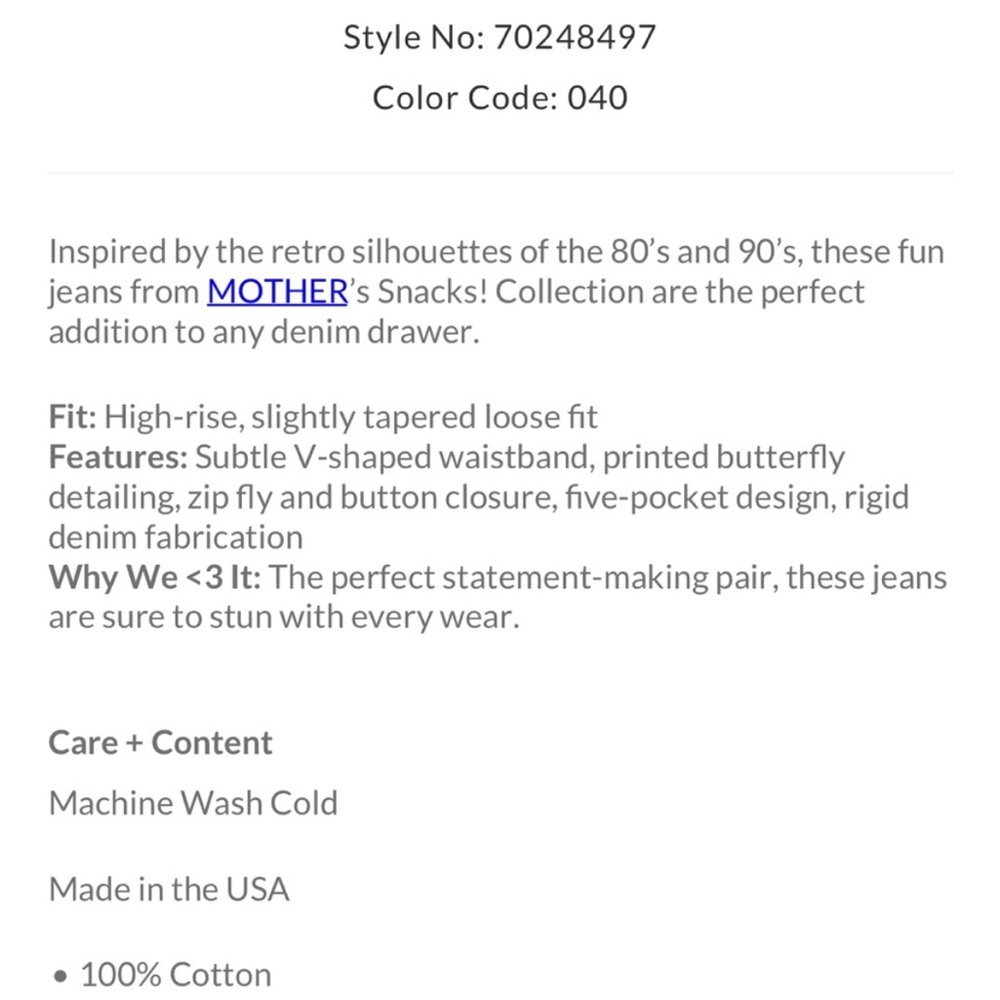 Mother Snack’s Twizzy Butterflyy Light Blue Floral Women's Jeans - Picture 4 of 13
